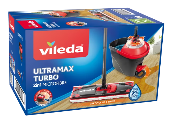 VILEDA σετ σφουγγαρίσματος ultramax turbo με πεντάλ – Είδη για Σκούπισμα και Σφουγγάρισμα