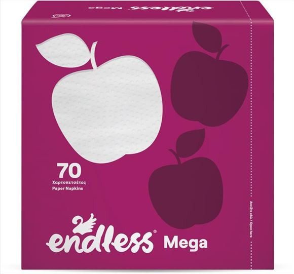 ENDLESS χαρτοπετσέτες mega λευκή 33x33cm 70 φύλλα