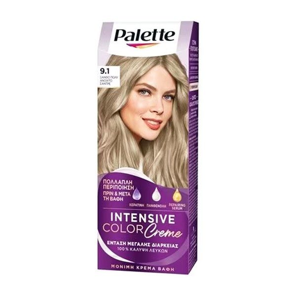SCHWARZKOPF Palette intensive color creme 9,1 ξανθό πολύ ανοιχτό σαντρέ 50ml – Βαφές Μαλλιών