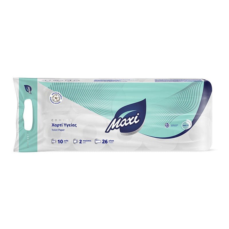 MAXI χαρτί υγείας Comfort 2φυλλο 10x78gr – Χαρτιά Υγείας