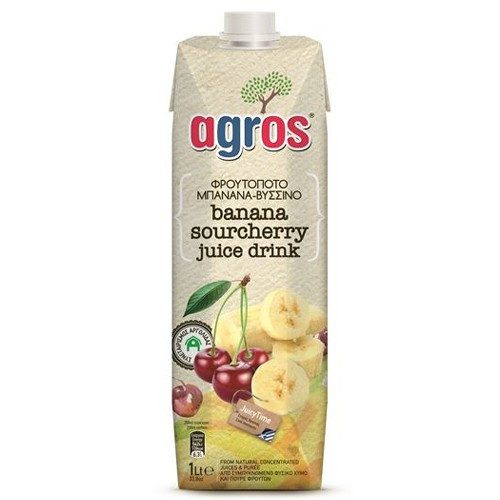 AGROS χυμός μπανάνα και βύσσινο 1lt – Χυμοί