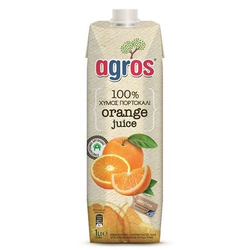 AGROS χυμός 100% φυσικός πορτοκάλι 1lt – Χυμοί