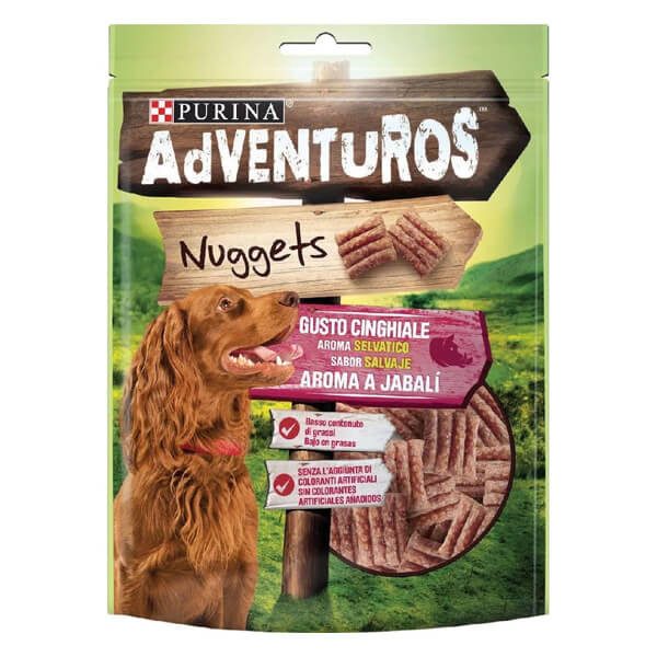 PURINA adventuros σκυλοτροφή αγριόχοιρος nuggets 90gr – Λιχουδιές/Σνακ Σκύλων