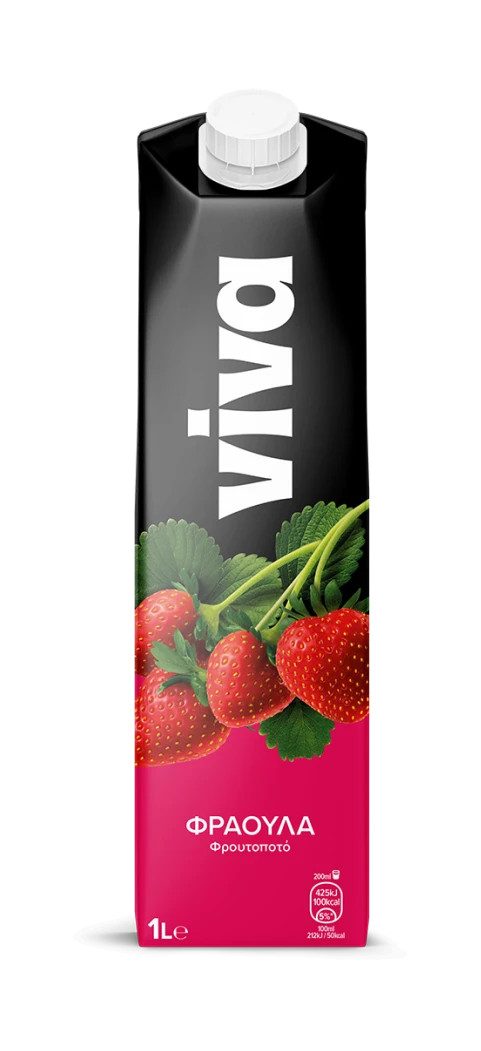 VIVA χυμός με φρουτοποτό φράουλα 1lt – Χυμοί