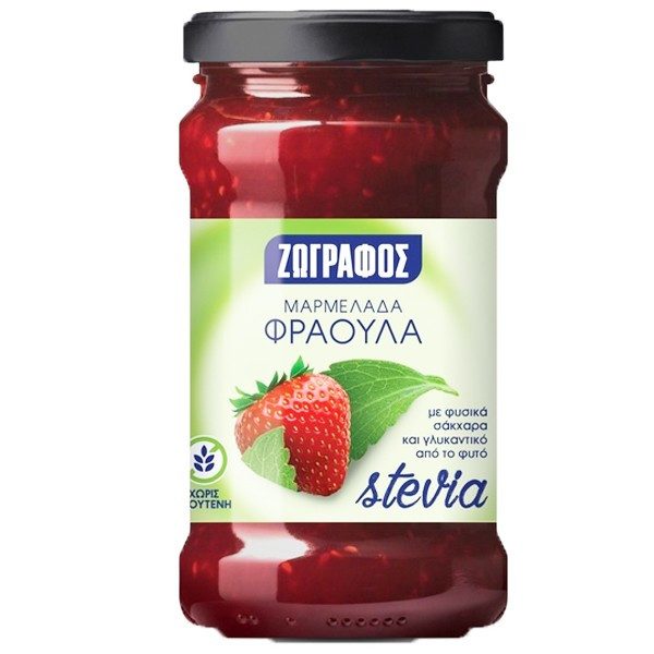 ΖΩΓΡΑΦΟΣ μαρμελάδα φράουλα με στέβια 330gr – Ζωγράφος – Μαρμελάδες