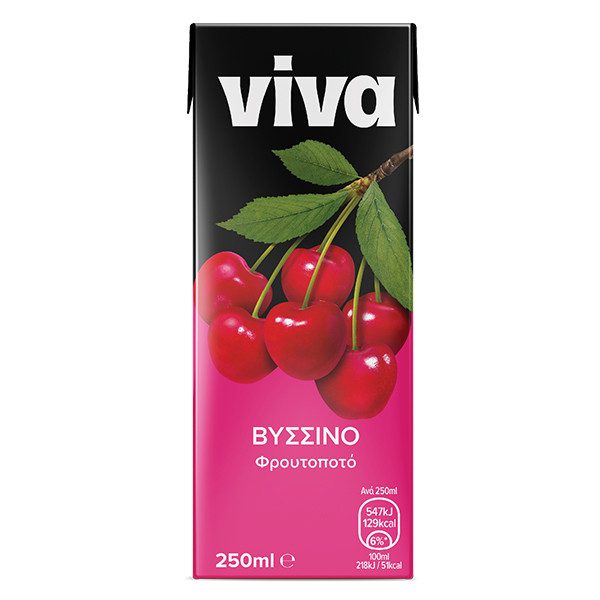 VIVA χυμός με φρουτοποτό βύσσινο 250ml – Χυμοί