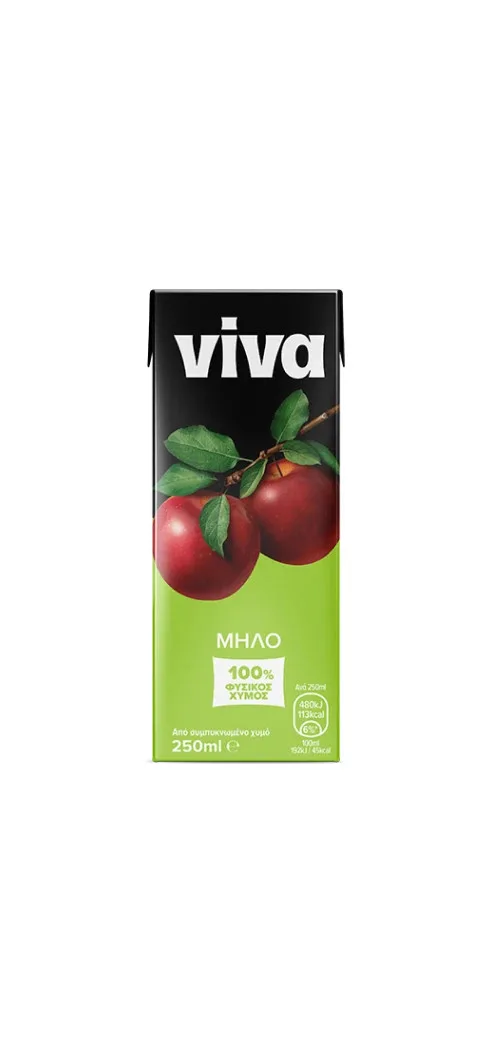 VIVA χυμός 100% φυσικός με μήλο 250ml – Χυμοί