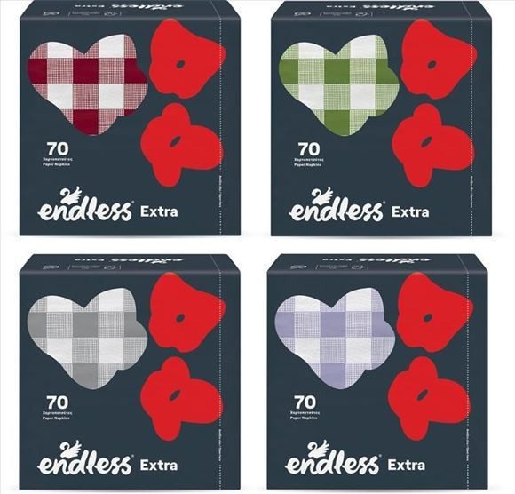 ENDLESS χαρτοπετσέτες extra καρώ 33x33cm 70 φύλλα – Χαρτοπετσέτες και Κουβέρ Εστίασης