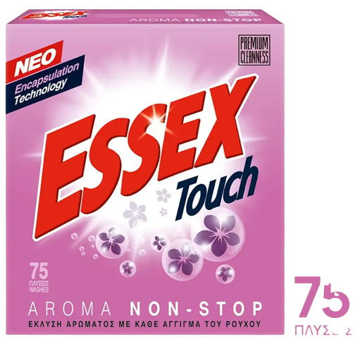 ESSEX σκόνη πλυντηρίου ρούχων Touch 75μεζ 3,75kg – Απορρυπαντικά Ρούχων