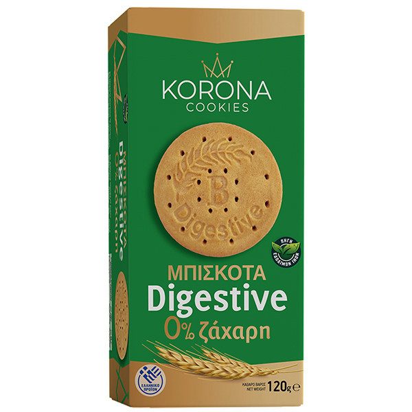 KORONA μπισκότα digestive με 0% ζάχαρη 120gr