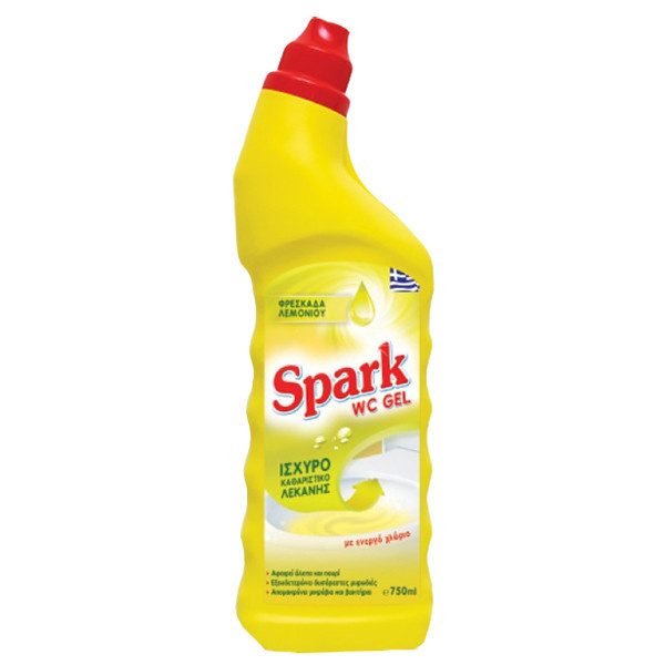 SPARK υγρό καθαριστικό τουλέτας wc παπί με ενεργό χλώριο κίτρινο 750ml – Καθαριστικά Μπάνιου