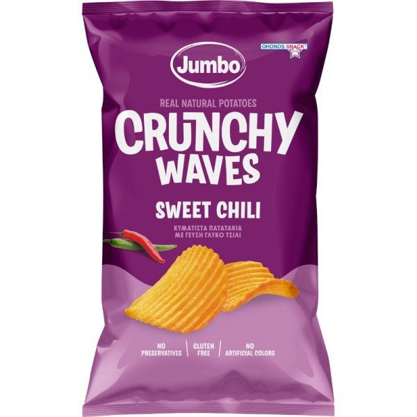 OHONOS SNACKS Jumbo crunchy waves sweet chili χωρίς γλουτένη 90gr – Πατατάκια