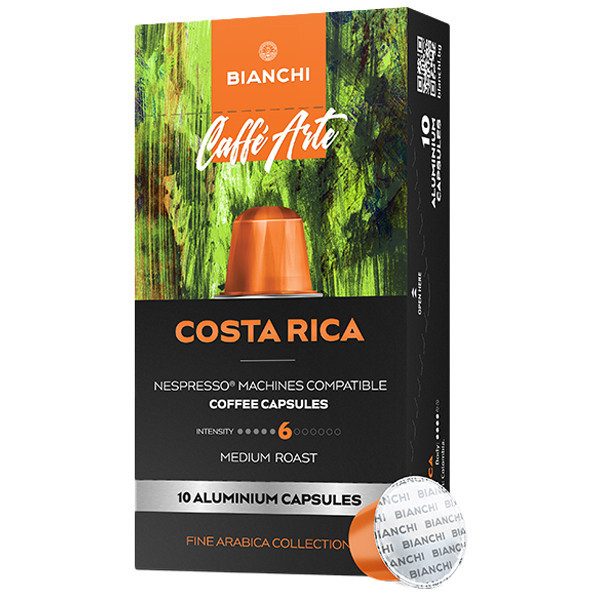 BIANCHI Coffee Nespresso Costa Rica Espresso σε κάψουλες 10x5,5gr – Κάψουλες Καφέ και Ροφημάτων