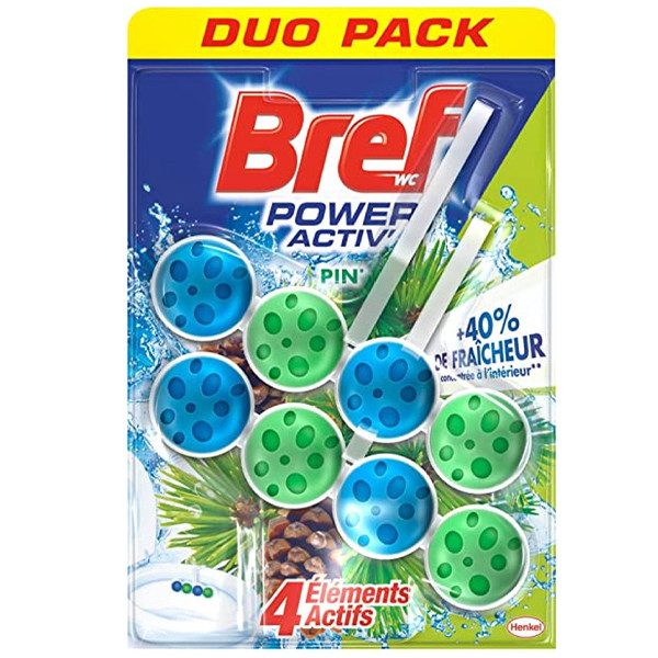 BREF μπλοκ WC Power Active Pine 2x50ml – Καθαριστικά Μπάνιου