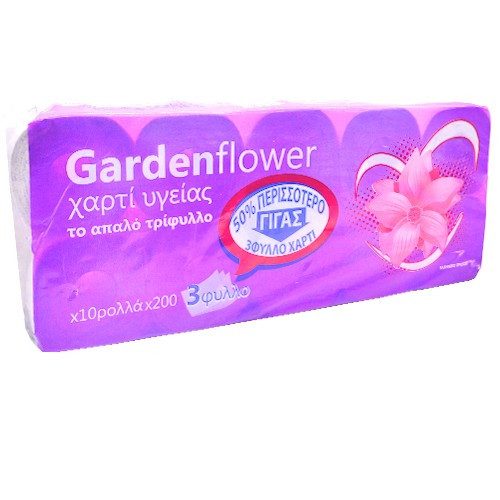 GARDEN FLOWER χαρτί υγείας μωβ 3φυλλο 10τεμ – Χαρτιά Υγείας