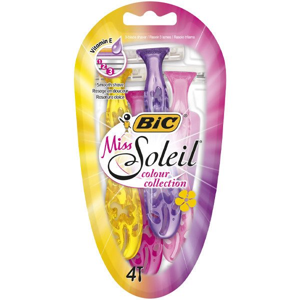 BIC ξυραφάκια Miss Soleil Colour Collection με 3 λεπίδες 4τεμ