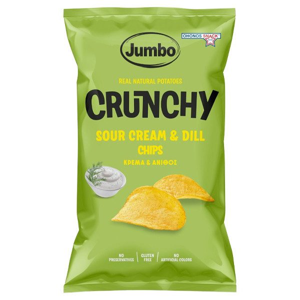 OHONOS SNACKS Jumbo crunchy waves κρέμα και άνιθος χωρίς γλουτένη 90gr – Πατατάκια