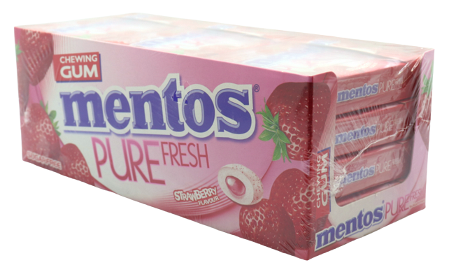 MENTOS τσίχλες pure fresh slim box τσίχλες με φράουλα 12x30gr – Καραμέλες, Γλειφιτζούρια και Τσίχλες