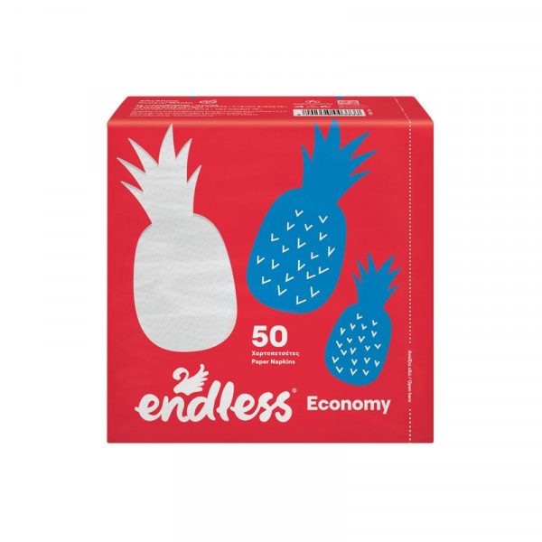ENDLESS χαρτοπετσέτες economy λευκή 30x30cm 50 φύλλα