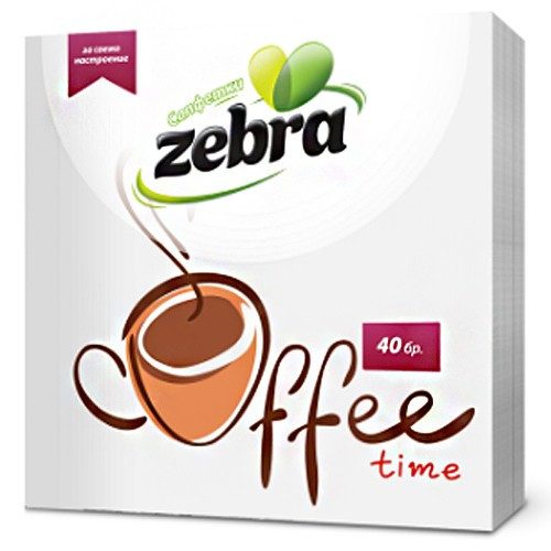 ZEBRA χαρτοπετσέτες με σχέδιο coffee time 28x28cm 40 φύλλα – Χαρτοπετσέτες και Κουβέρ Εστίασης