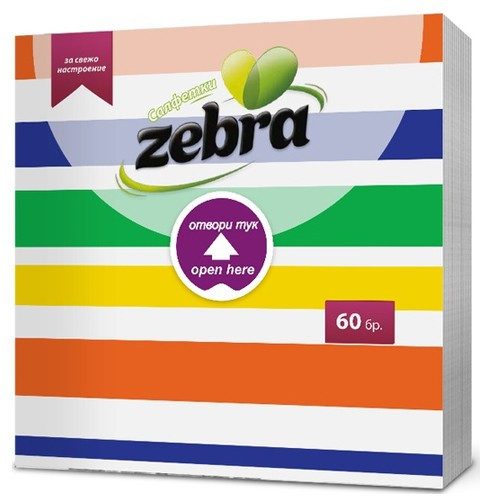 ZEBRA χαρτοπετσέτες easy open 33x33cm 60 φύλλα – Χαρτοπετσέτες και Κουβέρ Εστίασης