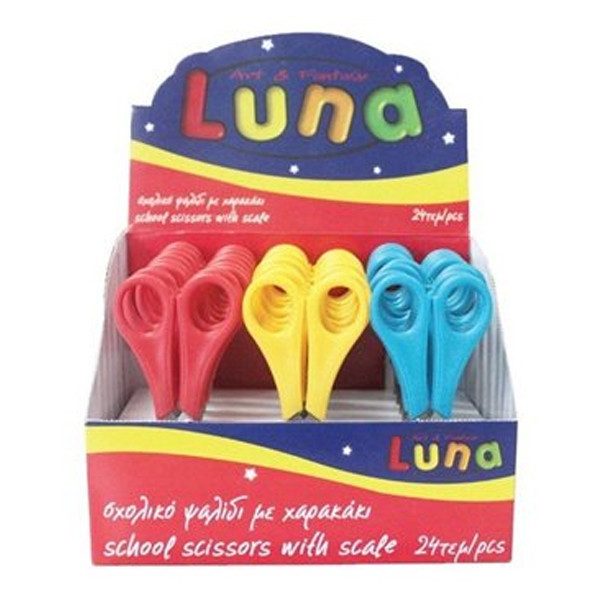 LUNA ψαλίδι με χάρακα 13cm – Διακάκης – Ψαλίδια