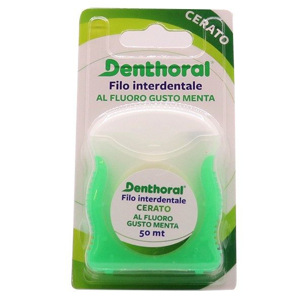 DENTHORAL οδοντικό νήμα waxed dental floss mint 50m – Οδοντικά Νήματα