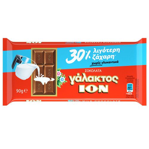 ΙΟΝ σοκολάτα γάλακτος με 30% λιγότερη ζάχαρη 100gr – Σοκολάτες