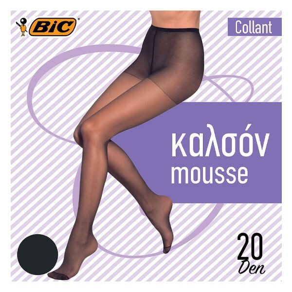 BIC καλσόν Collant Mousse μαύρο 20den No3-4 – Γυναικεία Καλσόν