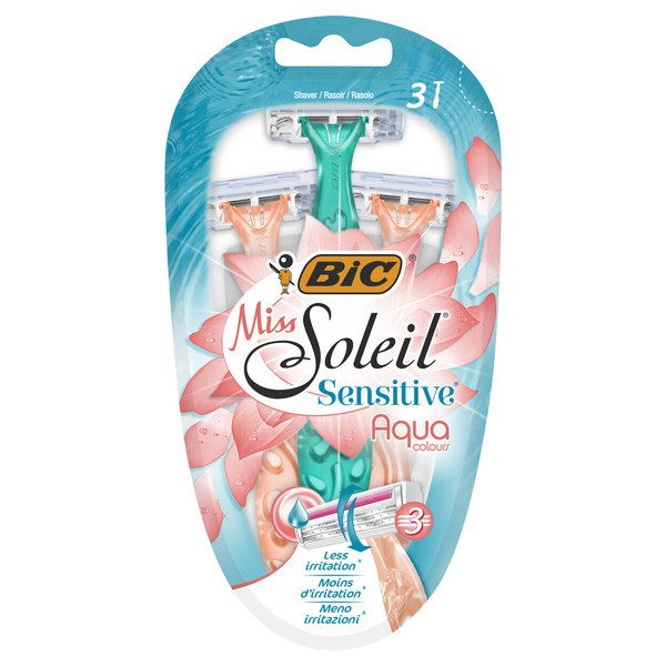 BIC ξυραφάκια Miss Soleil Sensitive Aqua Color με 3 λεπίδες 3τεμ