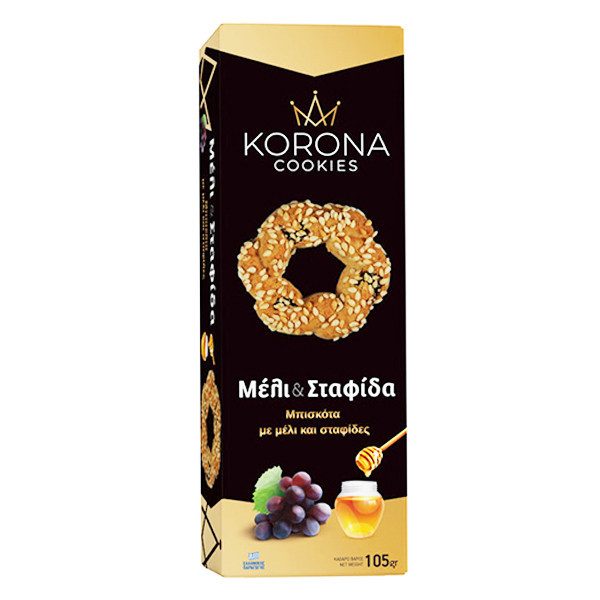 KORONA μπισκότα με μέλι και σταφίδες 105gr