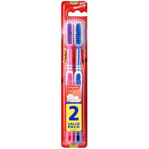 COLGATE οδοντόβουρτσα Double Action μέτρια 2τεμ – Οδοντόβουρτσες Απλές