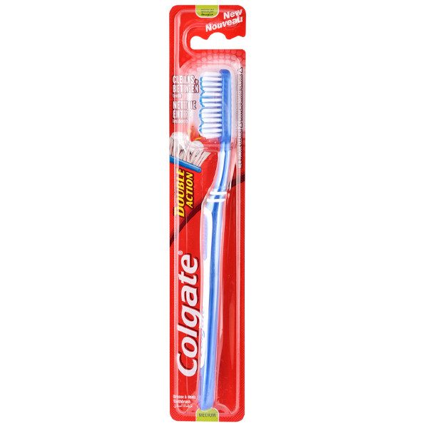 COLGATE οδοντόβουρτσα Double Action σε διάφορα χρώματα μέτρια 1τεμ – Οδοντόβουρτσες Απλές