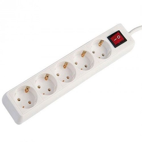 ELECTROPACK πολύμπριζο 5 θέσεων λευκό με απλό καλώδιο 1,5m και διακόπτη – Πολύπριζα και Ταφ