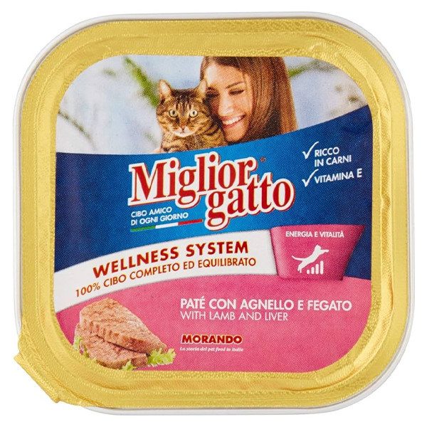MORANDO Miglior γατοτροφή πατέ αρνί και συκώτι 100gr – Υγρή Τροφή Γάτας