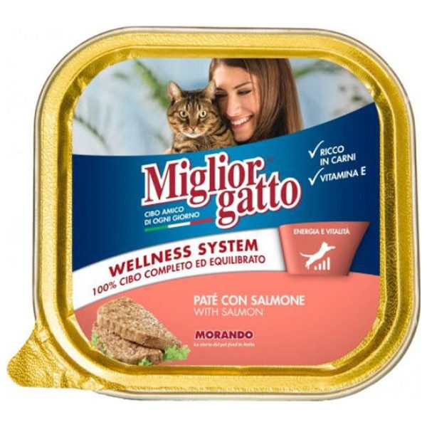 MORANDO Miglior γατοτροφή πατέ σολομός 100gr – Υγρή Τροφή Γάτας