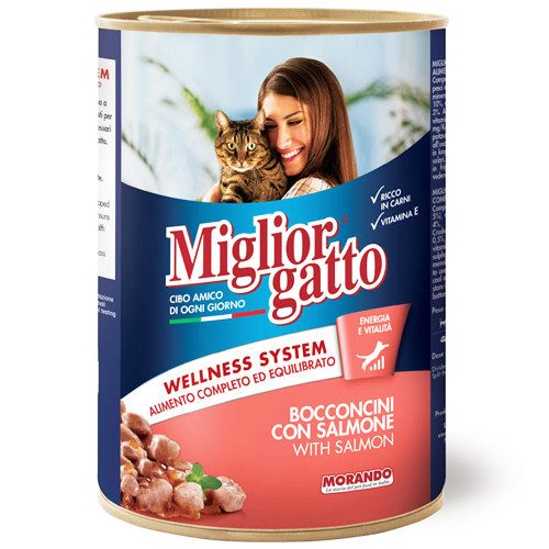 MORANDO Miglior γατοτροφή κονσέρβα σολομός 405gr – Υγρή Τροφή Γάτας