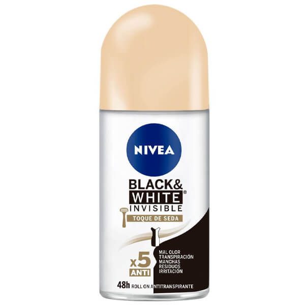 NIVEA αποσμητικό σώματος roll-on black και white invisible silky smooth 50ml – Αποσμητικά