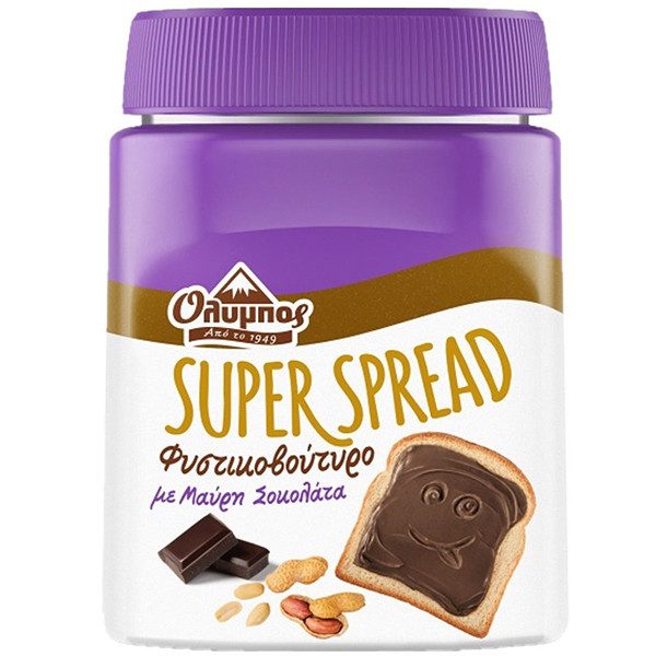 ΟΛΥΜΠΟΣ super spread φυστικοβούτυρο με μαύρη σοκολάτα 350gr – Όλυμπος – Είδη Επάλειψης