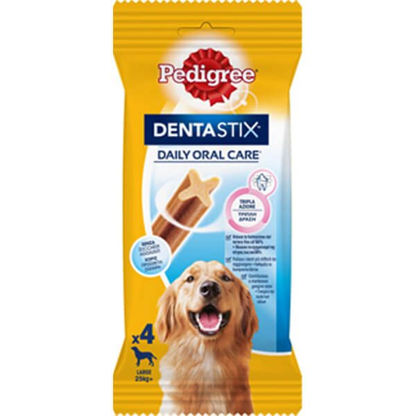 PEDIGREE dentastix σνακ για σκύλους large 4τεμ 154gr – Είδη Στοματικής Υγιεινής Σκύλου