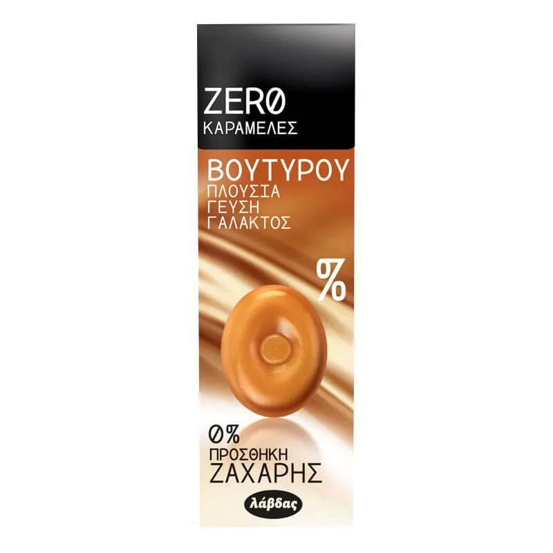ΛΑΒΔΑΣ Zero καραμέλες Βουτύρου 0% ζάχαρη 32gr x 12τεμ – Λάβδας – Καραμέλες, Γλειφιτζούρια και Τσίχλες