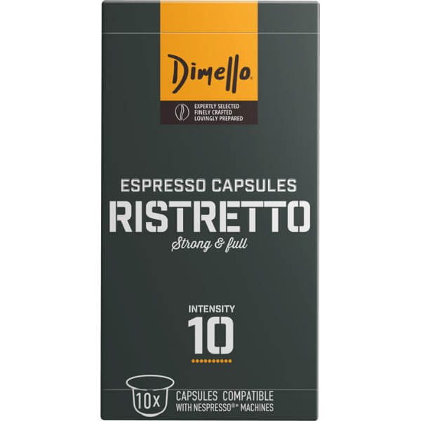 DIMELLO Espresso Ristretto καφές σε κάψουλες συμβατές με μηχανές Nespresso 10x5,6gr – Κάψουλες Καφέ και Ροφημάτων