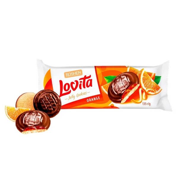 ROSHEN μπισκότα lovita jelly cookies με πορτοκάλι 135gr