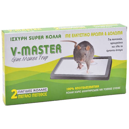 V MASTER παγίδα κόλλας για ποντίκια, κατσαρίδες και μυρμήγκια μεγάλη 2τεμ – Παγίδες Ζώων