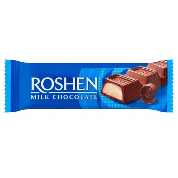 ROSHEN μπάρα σοκολάτας γάλακτος με γέμιση creme brulee 33gr – Σοκολάτες