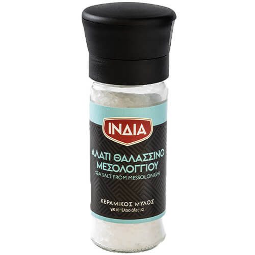 ΙΝΔΙΑ αλάτι θαλασσινό μεσολογγίου με μύλο 70gr – Ινδία