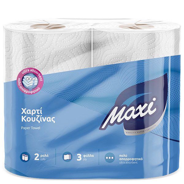 MAXI χαρτί κουζίνας 3φυλλο 2x350gr – Χαρτιά Κουζίνας