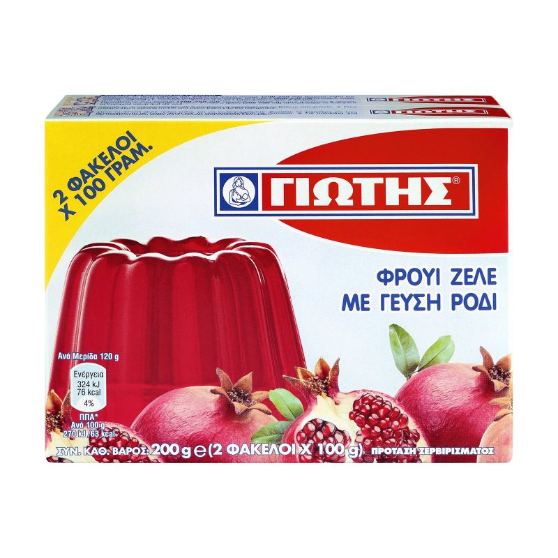 ΓΙΩΤΗΣ φρουί ζελέ με γεύση ρόδι 2x100gr – Γιώτης – Έτοιμα Μείγματα για Γλυκά
