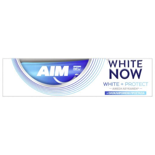 AIM οδοντόκρεμα white now + protect για άμεση λεύκανση 75ml – Οδοντόκρεμες