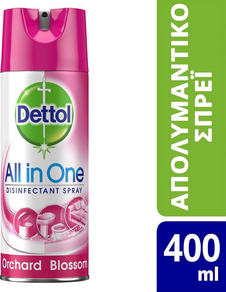DETTOL υγρό απολυμαντικό spray all in one orchard blossom 400ml – Καθαριστικά Επιφανειών